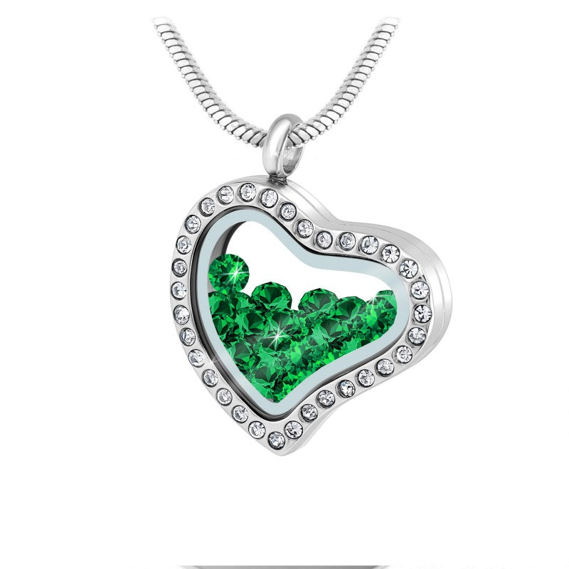 Collier Cœur en Acier Inoxydable avec Cristaux Swarovski