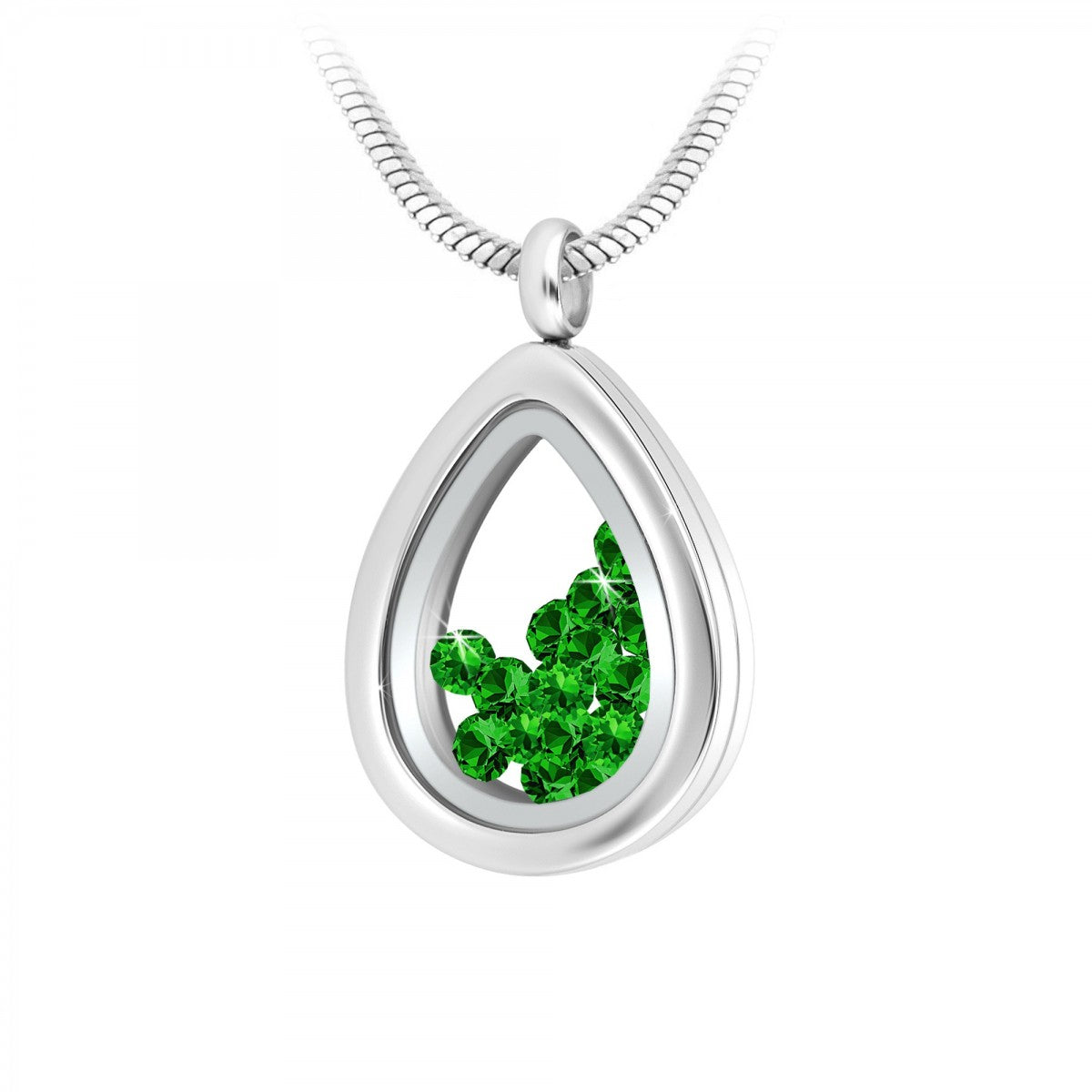 Collier goutte d'eau en acier inoxydable avec cristaux Swarovski scintillants