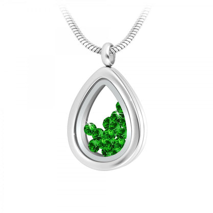 Collier goutte d'eau en acier inoxydable avec cristaux Swarovski scintillants