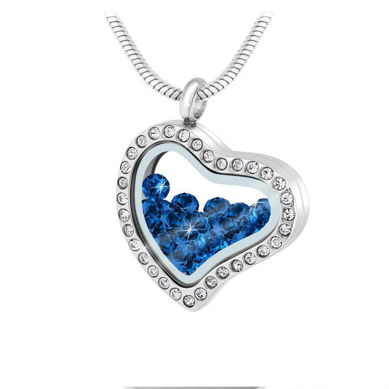 Collier Cœur en Acier Inoxydable avec Cristaux Swarovski