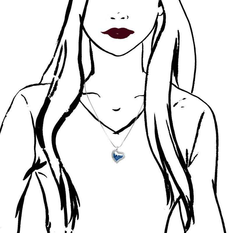 Collier Cœur en Acier Inoxydable avec Cristaux Swarovski