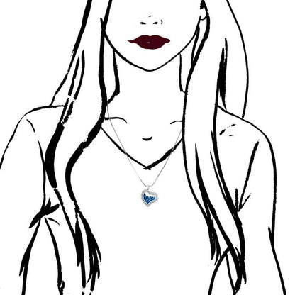 Collier Cœur en Acier Inoxydable avec Cristaux Swarovski