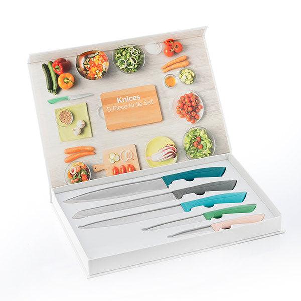 Ensemble de Couteaux de Cuisine Premium en Acier Inoxydable - 5 Pièces Élégantes
