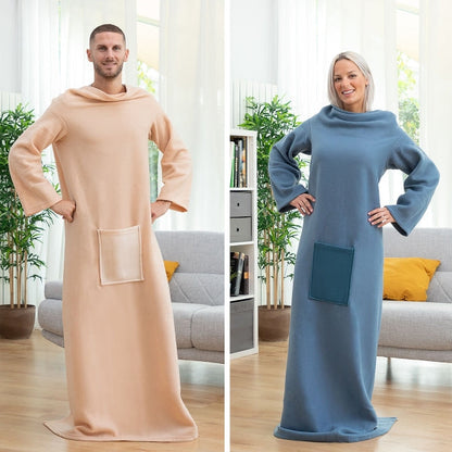 Plaid Chaud avec Poche Centrale - Confort et Style pour l'Hiver