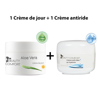 Ensemble Hydratant Visage Beauty Comfort : Crème de Jour & Crème Anti-Rides