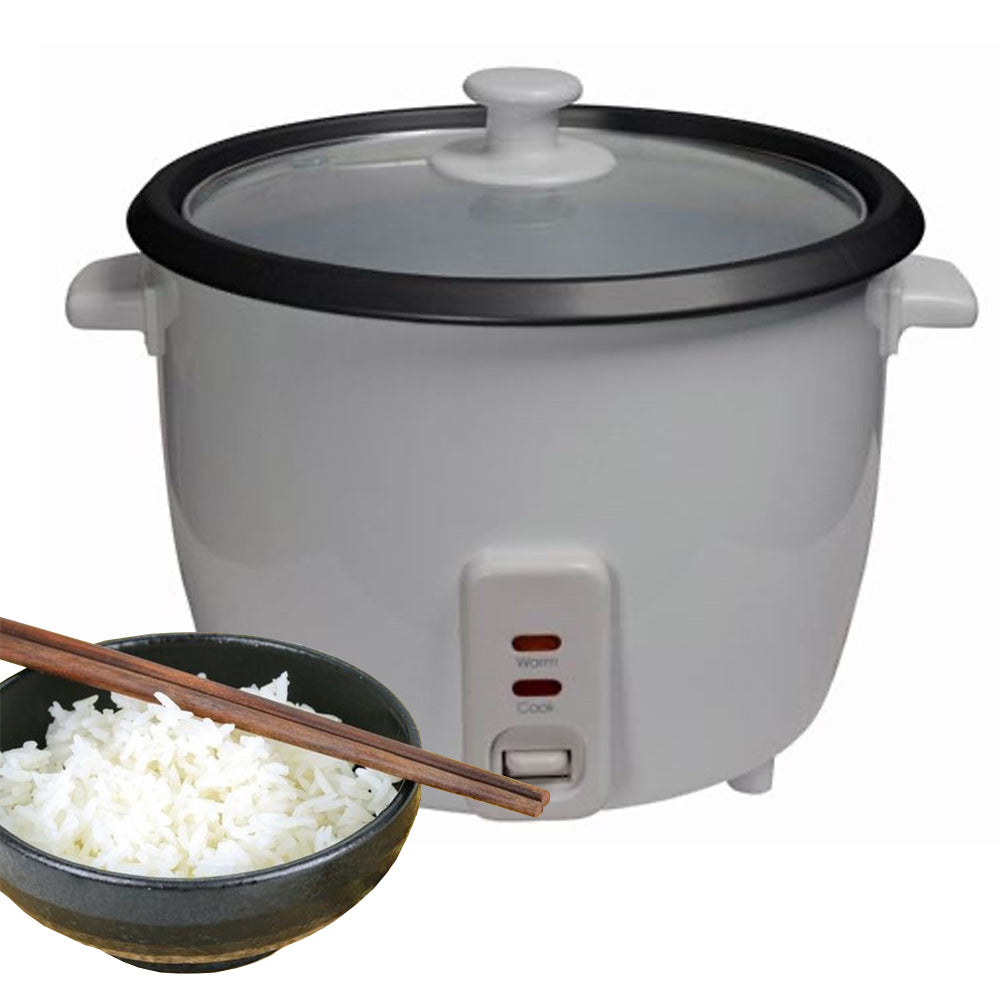 Cuiseur à riz 700W 1,8L avec couvercle en verre - Parfait pour vos repas en famille !