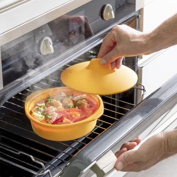 Cuiseur à Vapeur en Silicone Multifonctions avec Recettes Incluses