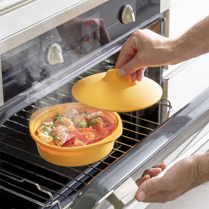 Cuiseur à Vapeur en Silicone Multifonctions avec Recettes Incluses