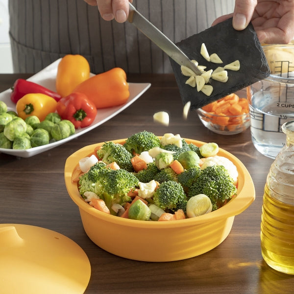 Cuiseur à Vapeur en Silicone Multifonctions avec Recettes Incluses