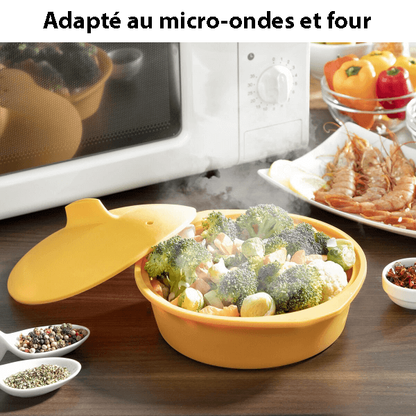 Cuiseur à Vapeur en Silicone Multifonctions avec Recettes Incluses