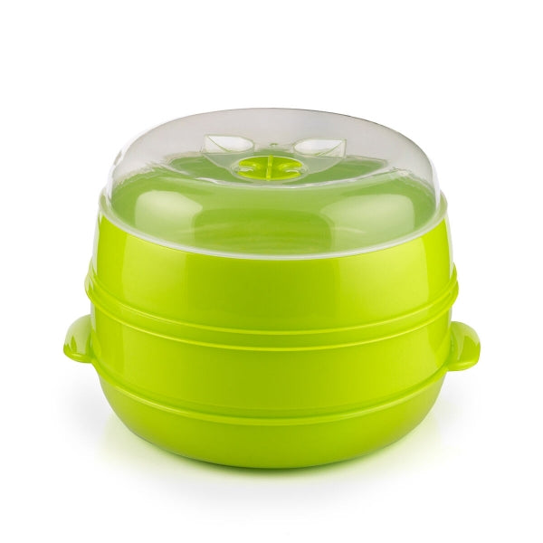 Cuiseur-vapeur double pour micro-ondes en PP sans BPA
