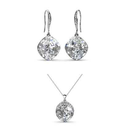 Parure Tiffy Hoop : Élégance Éclatante avec Collier, Pendentif et Boucles d'Oreilles en Cristaux Autrichiens
