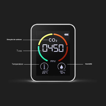 Moniteur de qualité d'air compact : CO2, humidité et température pour un environnement sain