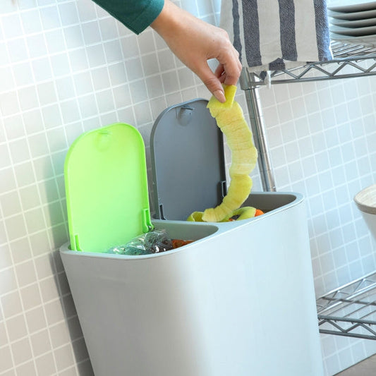 Double poubelle design pour recyclage moderne et pratique