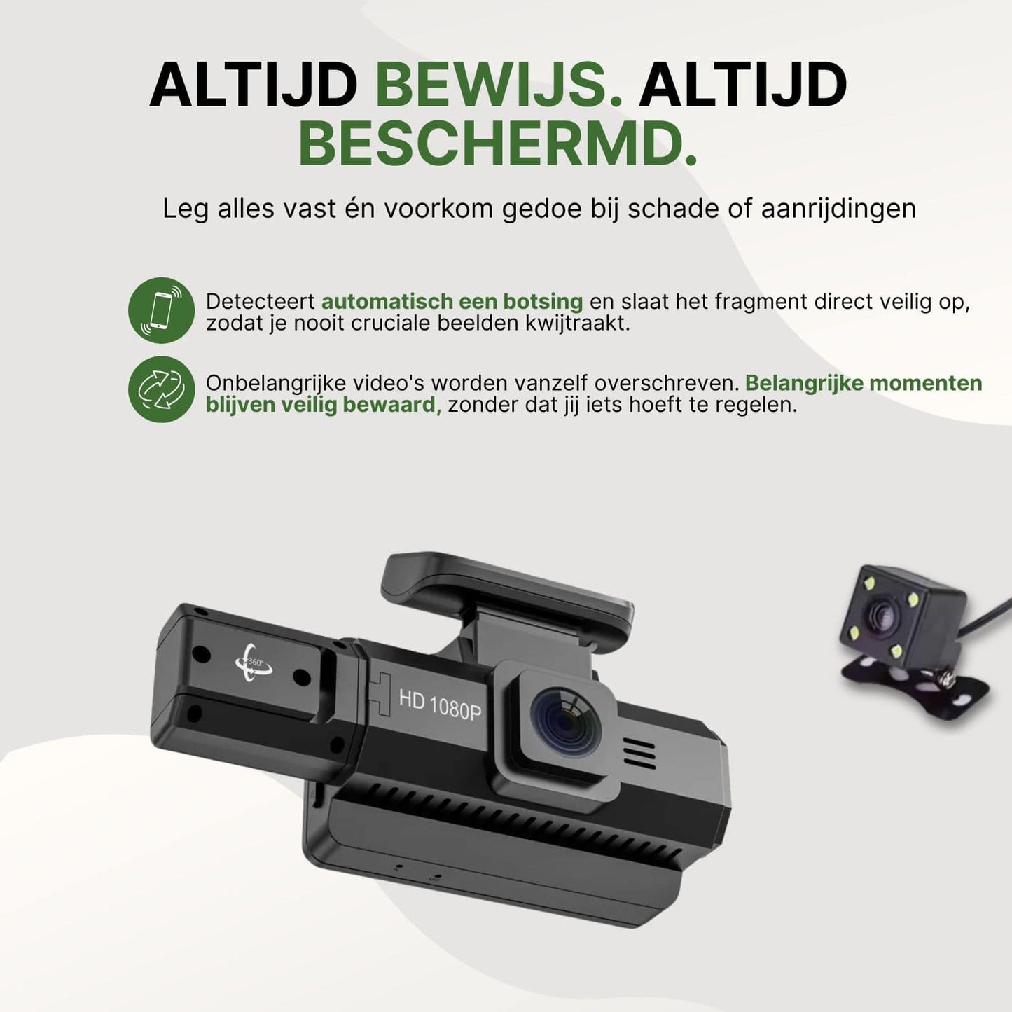 DriveVision Pro - Caméra de tableau de bord Full HD 1080P avec vision nocturne et mode parking intelligent