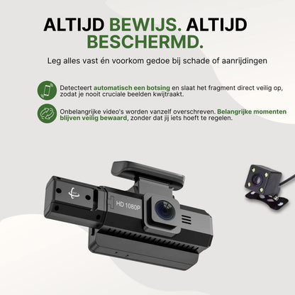 DriveVision Pro - Caméra de tableau de bord Full HD 1080P avec vision nocturne et mode parking intelligent