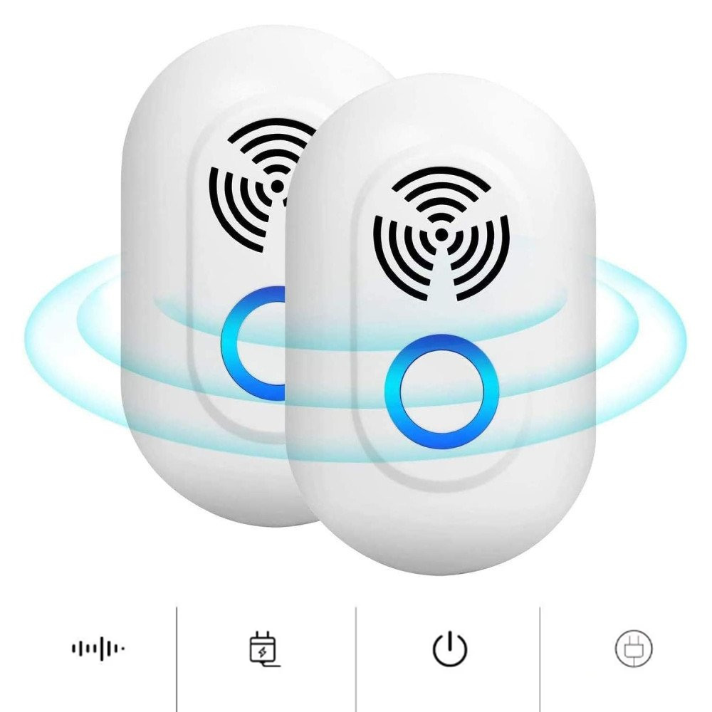 Pack de 2 Prises Ultrasoniques Anti-Insectes et Nuisibles