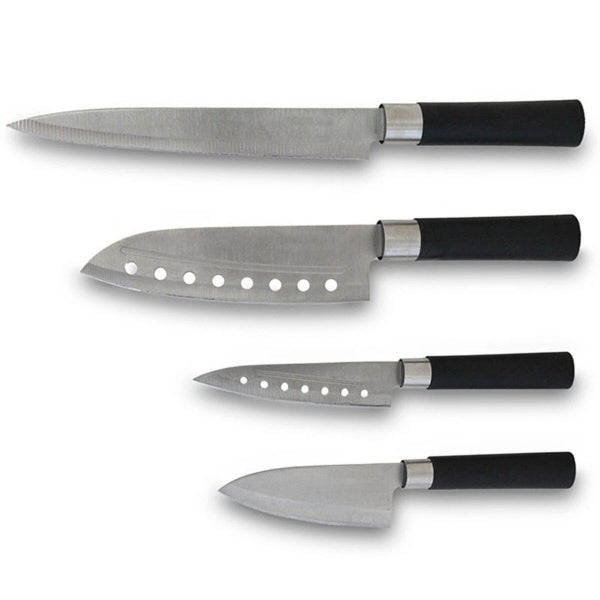 Set de 4 Couteaux Santoku en Acier Inoxydable – Édition Premium