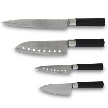 Set de 4 Couteaux Santoku en Acier Inoxydable – Édition Premium