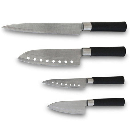 Set de 4 Couteaux Santoku en Acier Inoxydable – Édition Premium