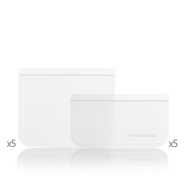 Ensemble de 10 Sacs Alimentaires Réutilisables Écologiques