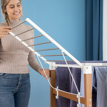 Étendoir pliant vertical à roulettes avec 38 barres - Pratique et élégant!