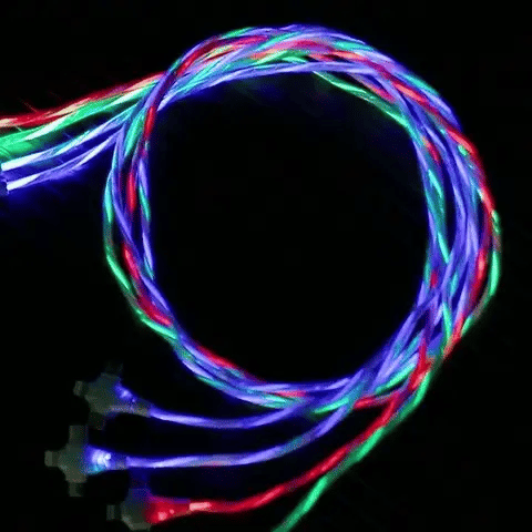 Câble de Recharge Lumineux 3 en 1 avec Charge Rapide