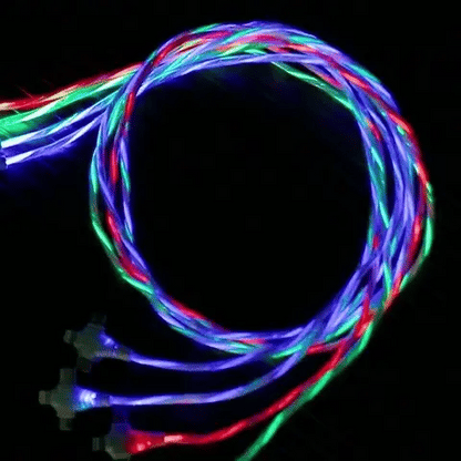 Câble de Recharge Lumineux 3 en 1 avec Charge Rapide