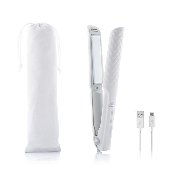 Fer à lisser rechargeable 2 en 1 sans fil et power bank intégré