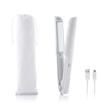 Fer à lisser rechargeable 2 en 1 sans fil et power bank intégré