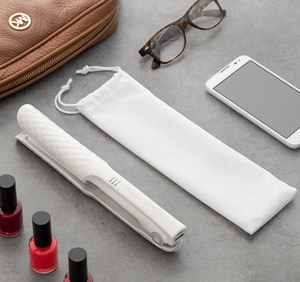 Fer à lisser rechargeable 2 en 1 sans fil et power bank intégré