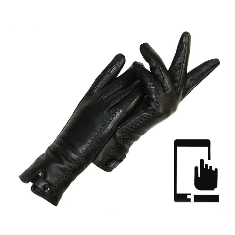 Gants en cuir tactiles élégants pour femme - Confort et chaleur en hiver