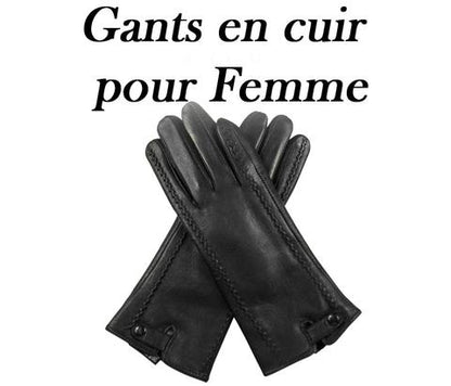 Gants en cuir tactiles élégants pour femme - Confort et chaleur en hiver