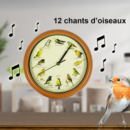 Horloge Naturelle avec 12 Chants d'Oiseaux