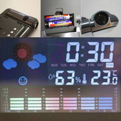Horloge Station Météo Multifonction avec Projecteur Orientable 180°