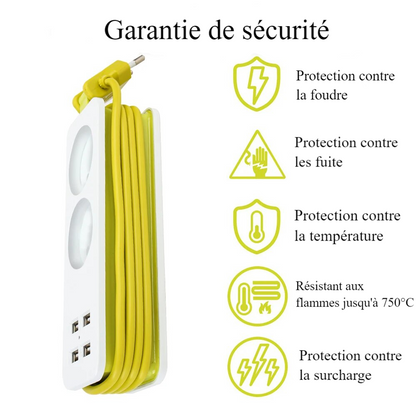 Rallonge multiprise USB 1.8m - Efficacité et Organisation au Quotidien