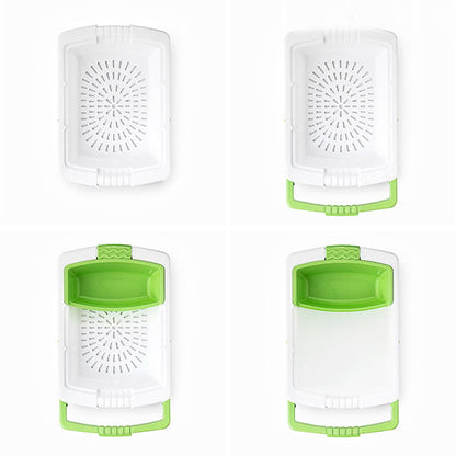 Planche à Découper 3-en-1 Pratique avec Récipient et Égouttoir