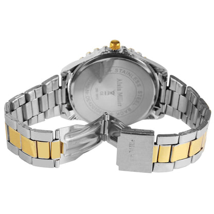 Montre homme à quartz élégante avec bracelet en acier inoxydable