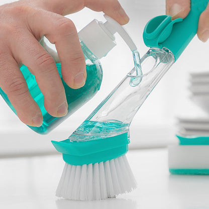 Brosse à récurer innovante avec distributeur de savon intégré