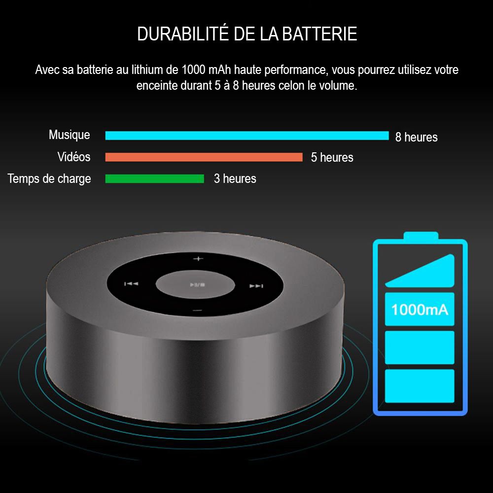 Haut-parleur Bluetooth Éclairé avec Micro Intégré et Son Exceptionnel