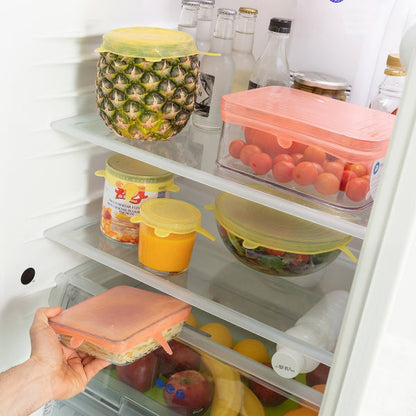 Ensemble de 10 couvercles de cuisine ajustables et réutilisables en silicone