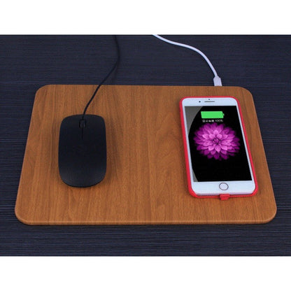 Tapis de souris en bois avec chargement sans fil élégant