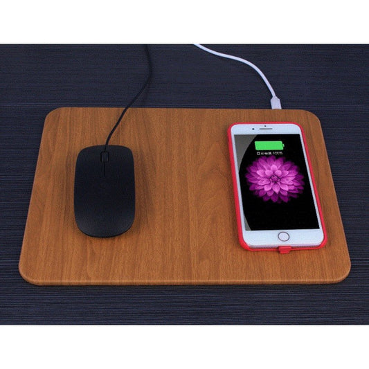 Tapis de souris en bois avec chargement sans fil élégant