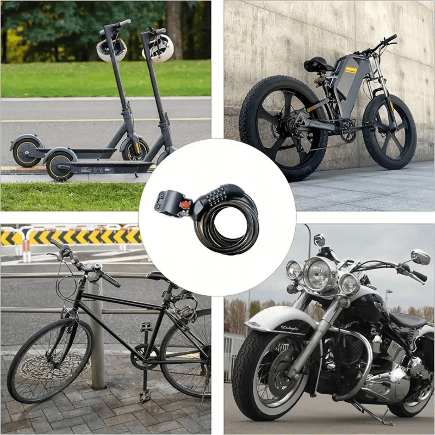 LockMaster™ – Câble anti-vol à code pour vélo, scooter et moto