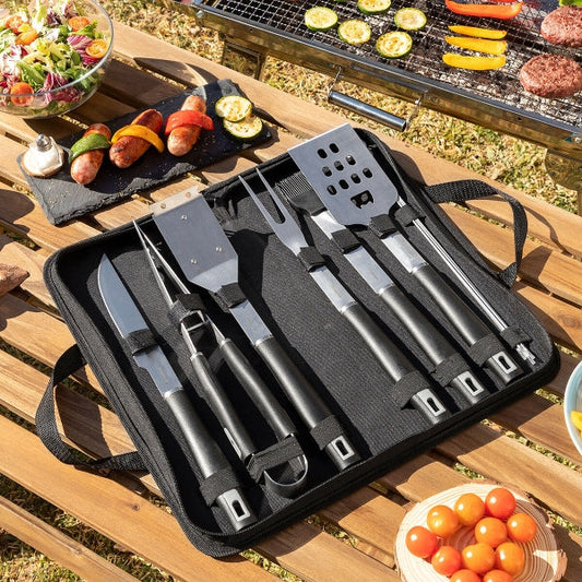 Kit d'ustensiles de barbecue avec mallette de transport élégante