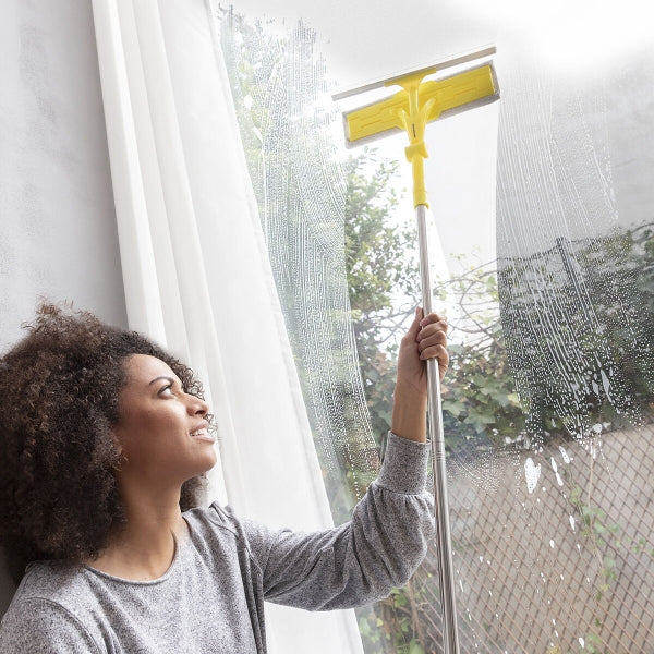 Kit Nettoyage Démontable 4 en 1 : Serpillère, Plumeau, Brosse & Lave Vitre