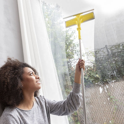 Kit Nettoyage Démontable 4 en 1 : Serpillère, Plumeau, Brosse & Lave Vitre