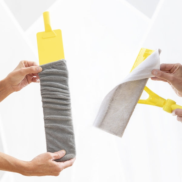 Kit Nettoyage Démontable 4 en 1 : Serpillère, Plumeau, Brosse & Lave Vitre