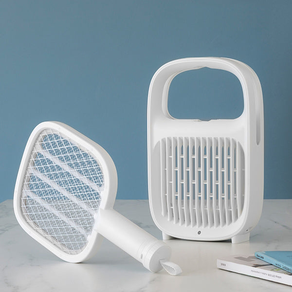 Raquette Lampe Anti-Moustiques 2 en 1 avec Capteur Lumineux