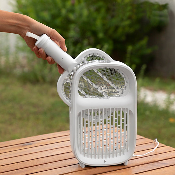 Raquette Lampe Anti-Moustiques 2 en 1 avec Capteur Lumineux